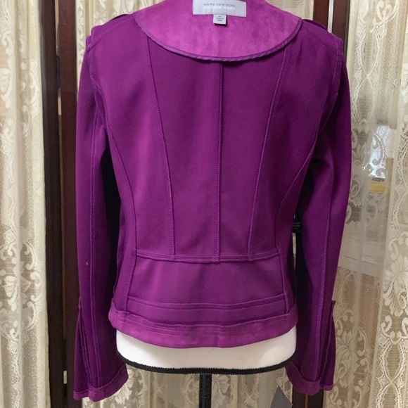 NWT MARC NEW YORK PURPLE FAUX SUEDE JACKET - SZ MEDIUM - Picture 11 of 12